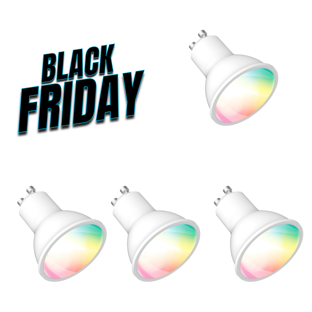 4-pack Hihome Smart LED WiFi Bulb GU10 Gen.2 RGB 16M Colors + Warm White 2700K to Cool White 6500K