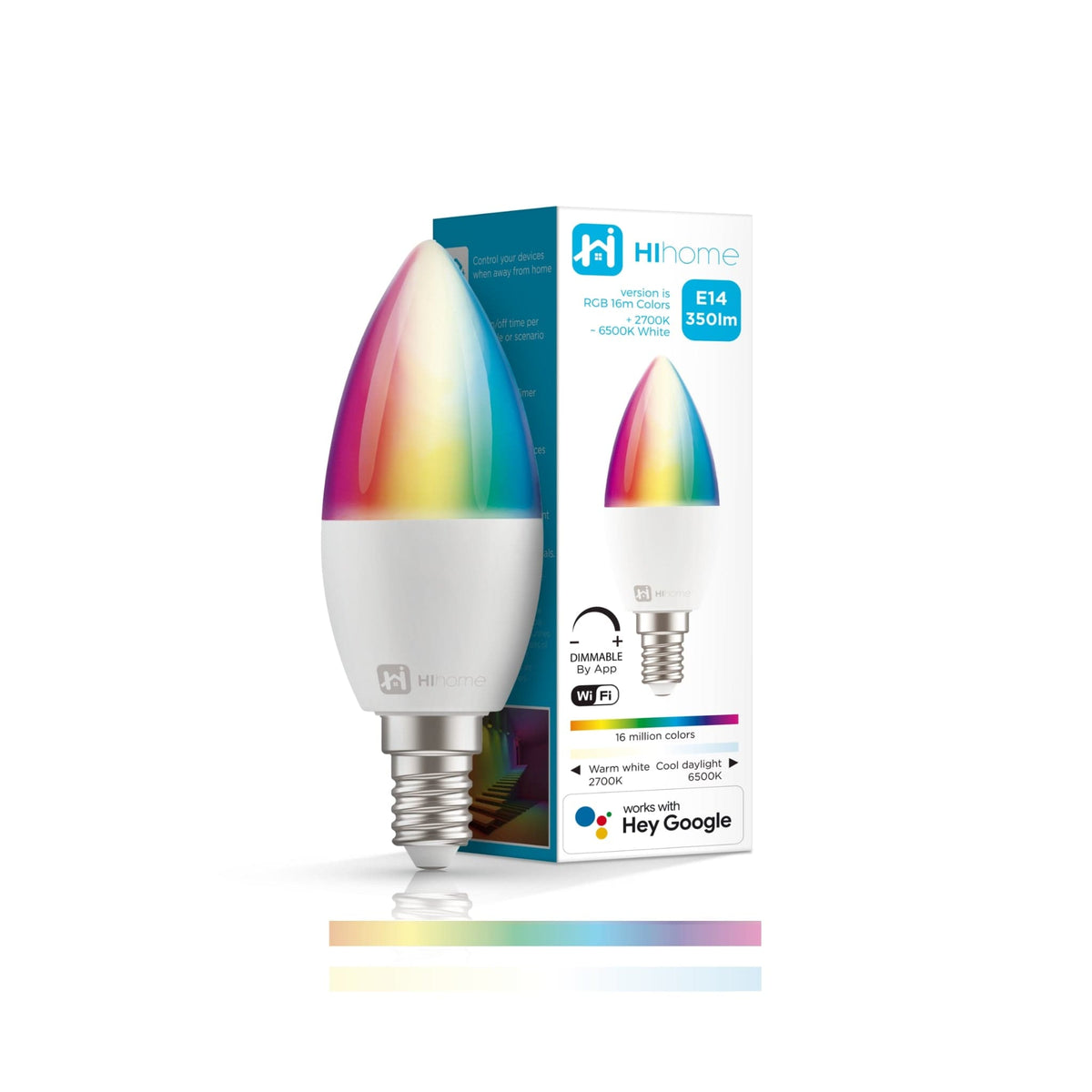 4-pack Smart LED WiFi Bulb E14 Gen.2 RGB 16M Colors + Warm White 2700K to Cool White 6500K