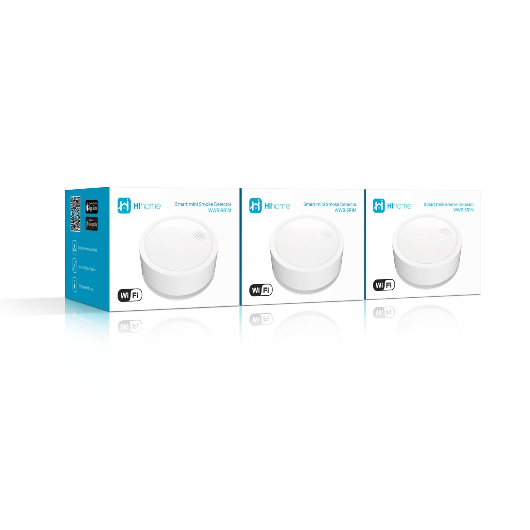 3-pack Hihome Mini Slimme Rookmelder WiFi