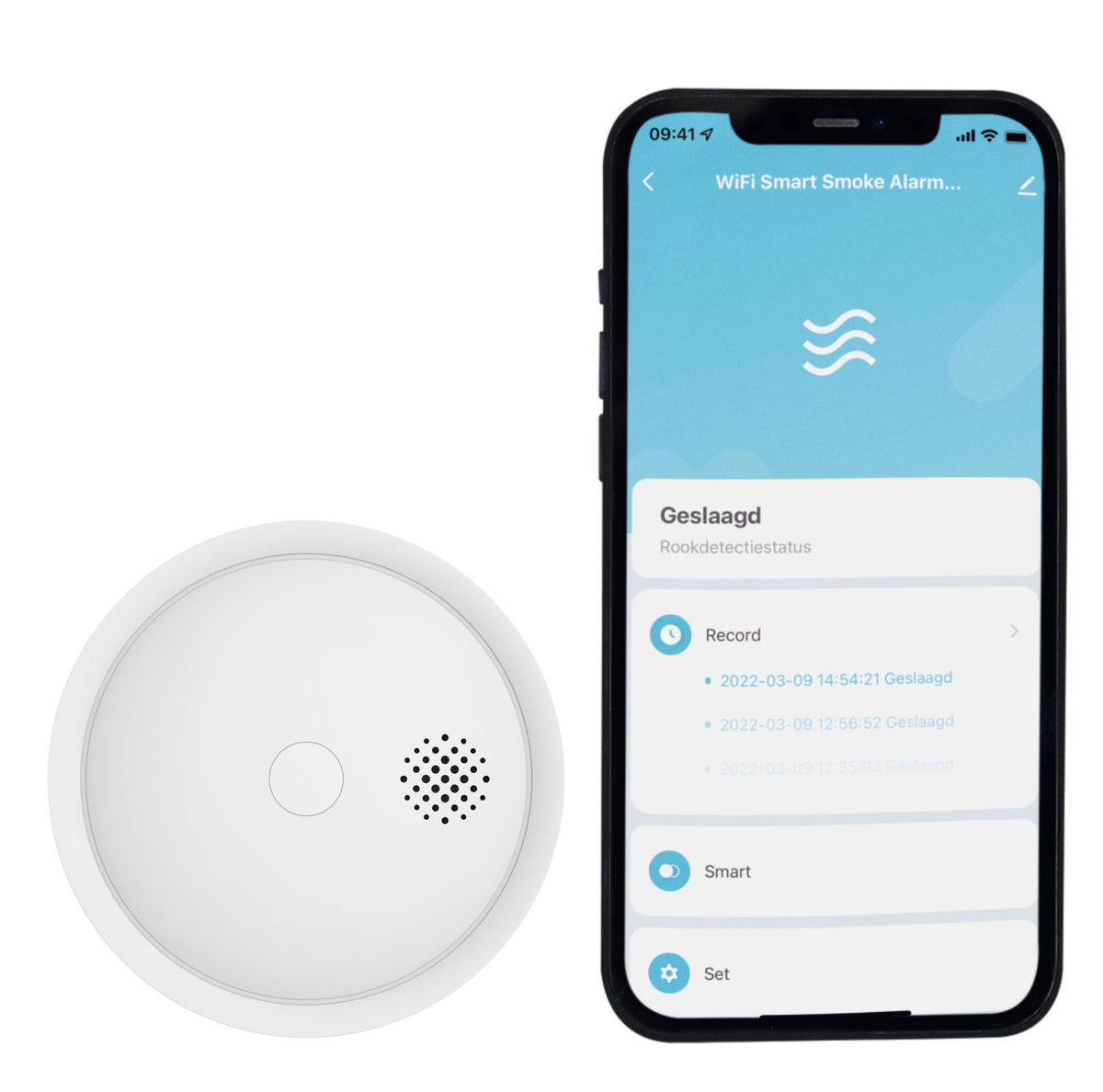 Hihome Mini Smart Smoke Detector WiFi Connected - Alarm