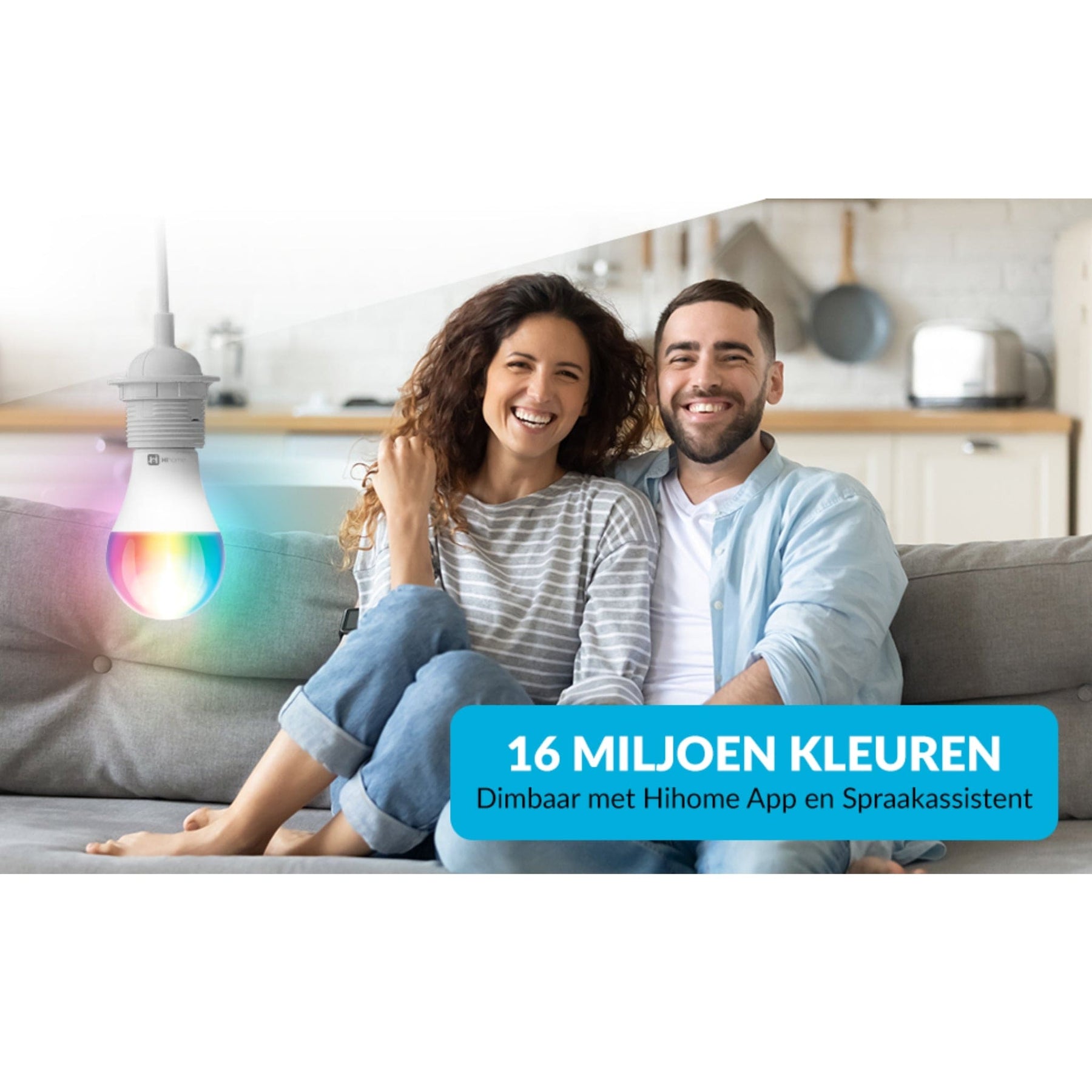 Hihome 3-pack Hihome Smart LED WiFi Bulb Gen.2 RGB 16M Colors + Warm White 2700K to Cool White 6500K 3-pack-WAL-RGBCCT27