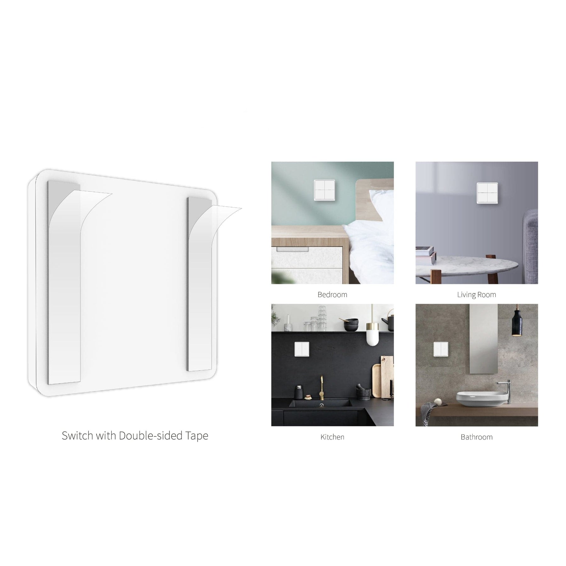 Hihome Hihome Zigbee draadloze schakelaar - 1 knop WZB-SW1-1