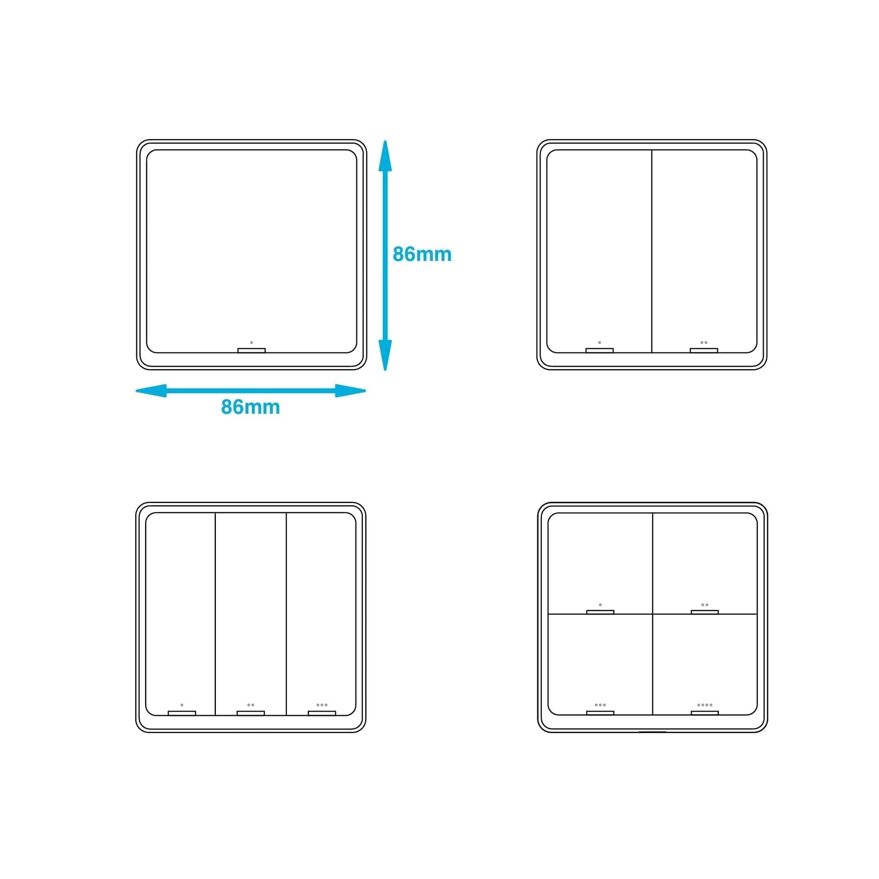 Hihome Hihome Zigbee draadloze schakelaar - 4 knoppen WZB-SW1-4