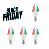 4-Pack Hihome Smart LED WiFi RGB + Warm Wit (2700K) kaars E14