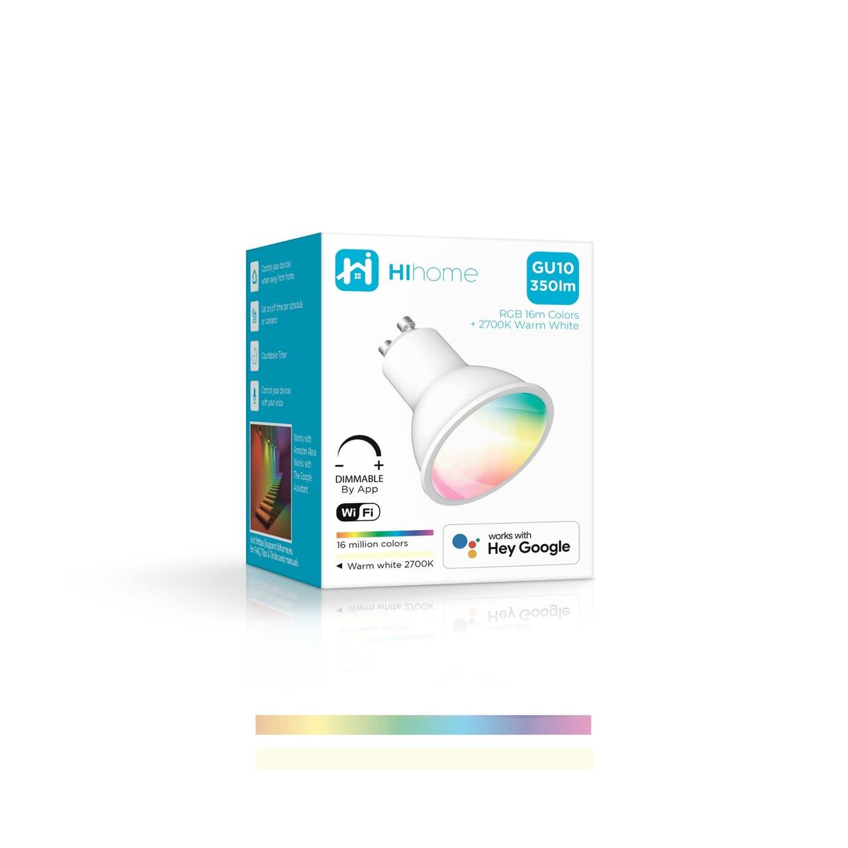 Hihome Smart LED WiFi GU10 RGB 16M Colors + Warm White 2700K